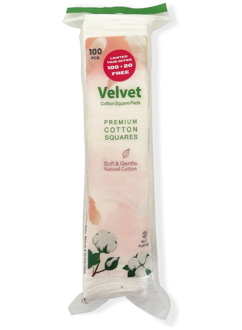 فلفيت شرائح قطنية مربعة ١٢٠ قطعة (١٠٠ + ٢٠ مجانا)